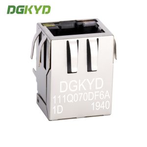 Single Rj45 Ethernet Jack Integrated Transformer / Common Mode Choke , Og/Y Led