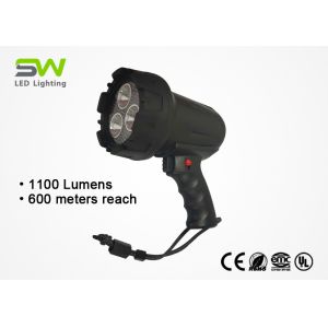 Cheap 1100 Lumens Handheld Rechargeable LED Spotlight With Rubberized Lens Protector for sale