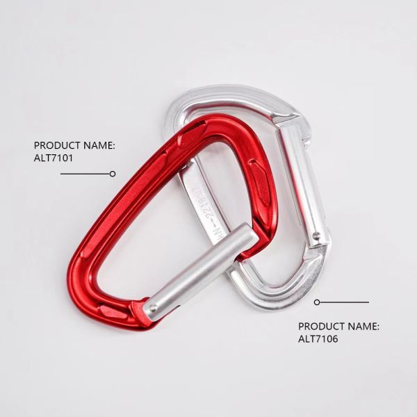 Heavy Duty 22KN D Shape Climbing Carabiner with Straight Gate and Aluminium Alloy
