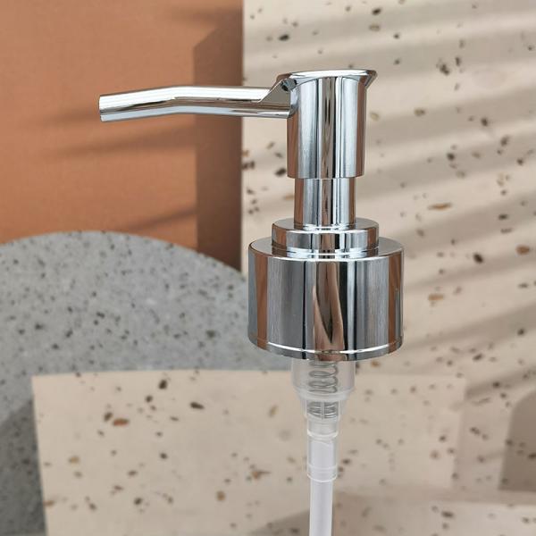 Quality ABS 1cc Chrome Plating Hand Pump Silver Liquid Soap Shampoo Dispenser Pump With Cilp wholesale