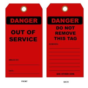 Out Of Service Tag PVC Waterproof Durable Lockout Tag