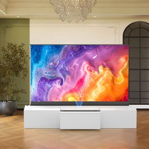 White Ultra Short Throw Cabinet 120 Inch Laser TV Cabinet For Projector Motorized TV Cabinet
