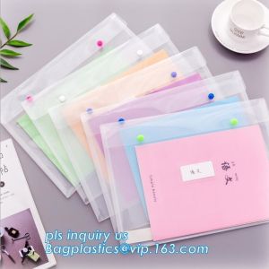 Cheap A4 custom PP plastic file folder, document wallet with button, pp a4 decorative expanding file folders for sale