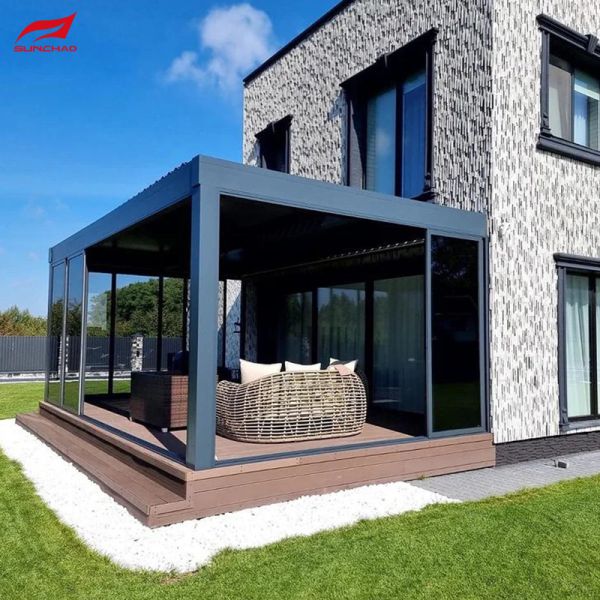 Quality Garden Motorized Aluminum Pergola 4x4m Remote Control/Smart Home Integration Customized Size wholesale