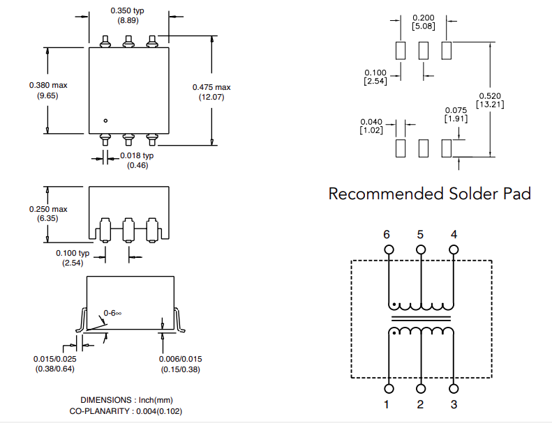 TGAD-292NARL 1.5kV Isolation Transformers For Analog Devices