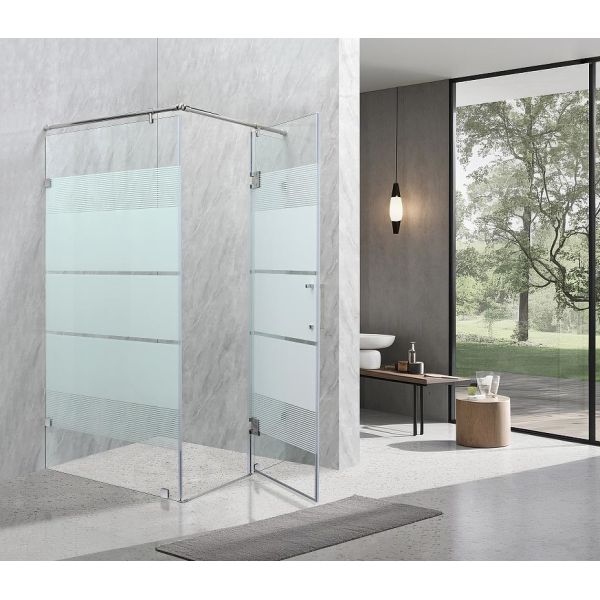 Quality Affordable Shower Enclosures With White Printing Glass And Aluminum Frame wholesale