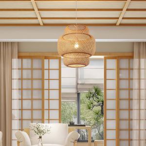 Bamboo Hand Woven Bamboo Art Chandelier Dining Rroom Bamboo Lantern Chandelier
