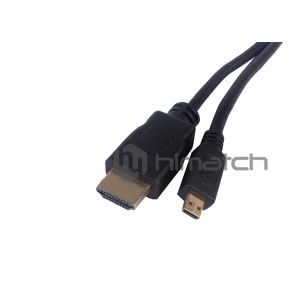 Slim Micro HDMI Cable A Plug To D Plug Gold 2m For Camera Portable Devices