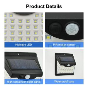 6500K Solar Powered Outdoor Wall Mounted Lights With Motion Sensor / Light