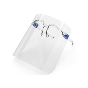 Recycled Reusable Ppe Clear elastic Headband Face Shield With Glasses