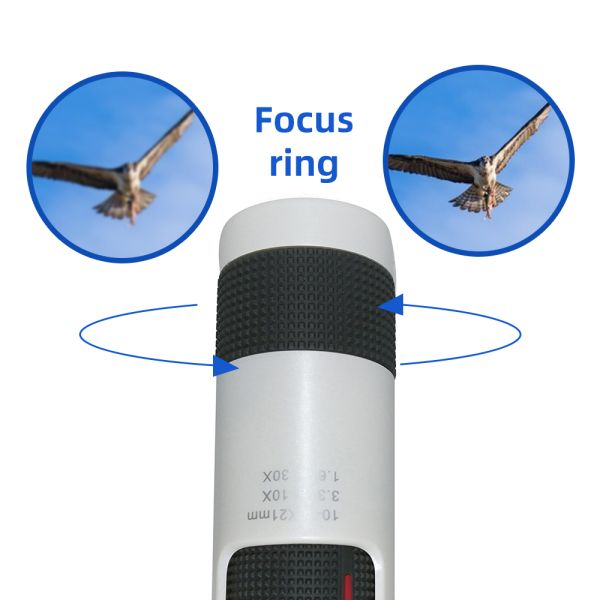 Pocket 10-30X21 Zoom Monocular Telescope Bak4 Prism For Bird Watching Hunting