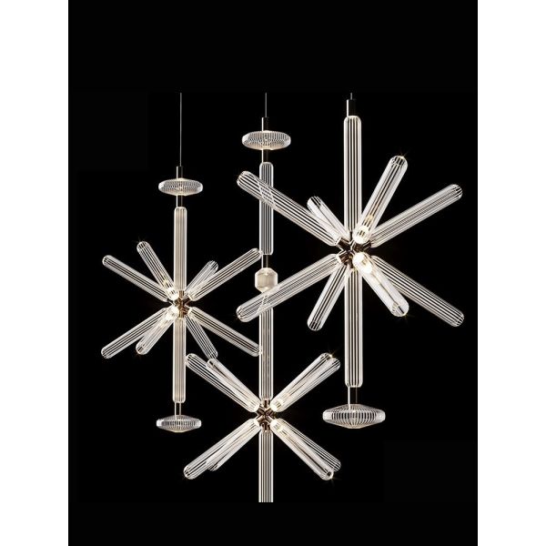 Custom Large LED Chandelier Lamp Vintage Style Iron Metal Pendants Glass