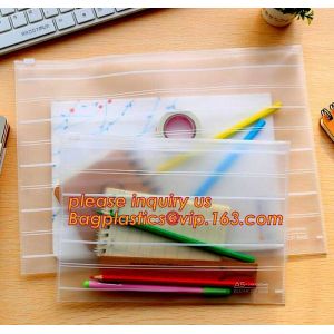 Frosted surface easy to seal zipper file bag, stationary holder pack,transparent