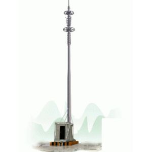 Rapid Deployment Tower Monopole Red And White Hot Dip Galvanized