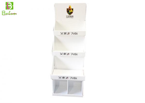 Quality White Floor Free Standing Cardboard Displays 3 Tier For Jewelry wholesale