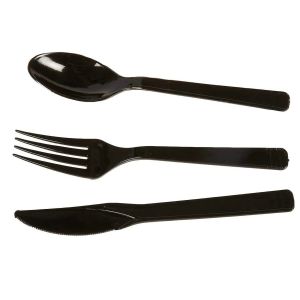 Party Banner Eco Friendly Fancy Sturdy Black and White Disposable Dinner Plates