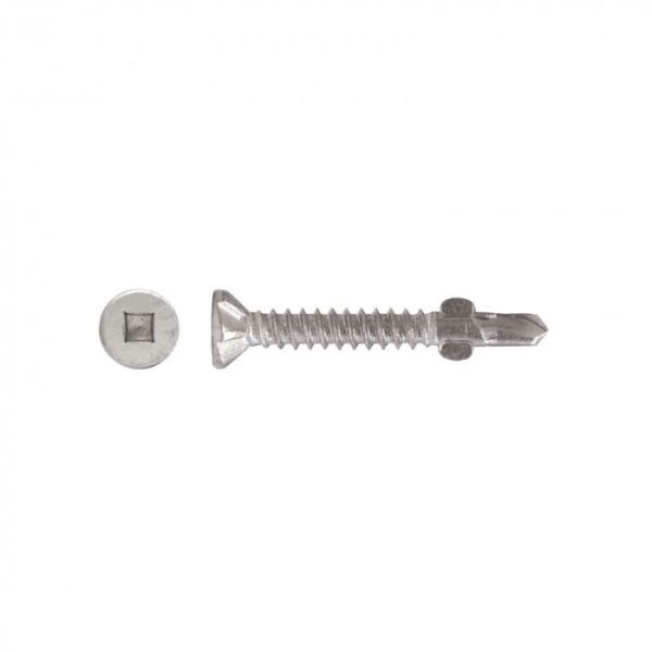 Countersunk Head Galvanized Self Drilling Screws 10G-16x45mm Square Drive Wing