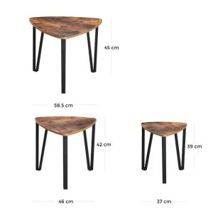 Nesting Coffee Table, Set Of 3 Coffee Tables, Industrial Coffee Table Set,