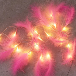 Christmas Festival Led String Light Colorful Artificial Feather Wedding Hanging