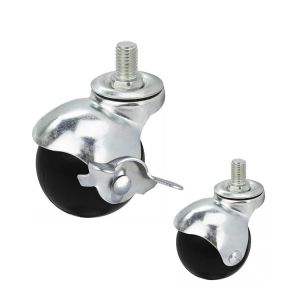 Threaded Stem Furniture Casters Side Brake Swivel Ball Casters
