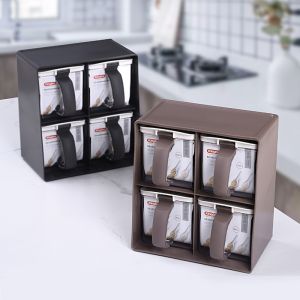 Salt Sugar Monosodium Glutamate Four Seasoning Set Polypropylene Boxes