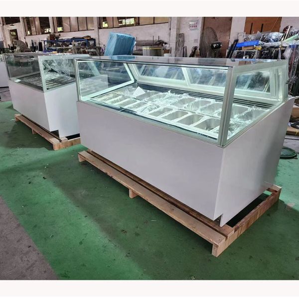 Frost Free Ice Cream Showcase With Anti Fog Glass And Digital Controller -18~22