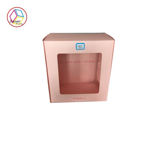 Quality Pink Small Cardboard Presentation Boxes With Transparent PVC Window wholesale