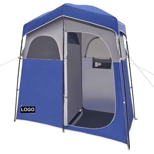 Quality 2.11*1.07*2.13M Blue Waterproof Polyester Instant Pop Up Privacy Tents With Full Coverage Zippered Door And Windows wholesale