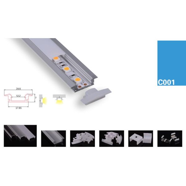 LED Aluminum Profile Black Anodized 6063-T5 national standard alumimum led profile for led strips
