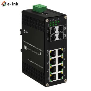 Managed Industrial Ethernet Switch 8 Port 10/100/1000T RJ45 Connector