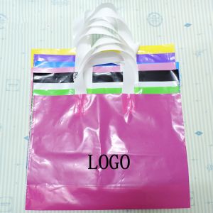 BPA Free Custom Printed Plastic Shopping Bags , Reusable Plastic Retail Bag