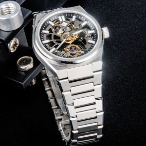 Hollowed Out BGW9 Automatic Mechanical Watch Stainless Steel Strap Case 40mm