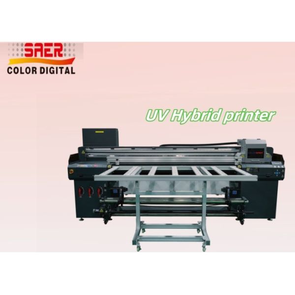 Quality 1.8m UV Hybrid Printer with Table Large Format Roll to Roll & Flatbed With High Resolution print head wholesale