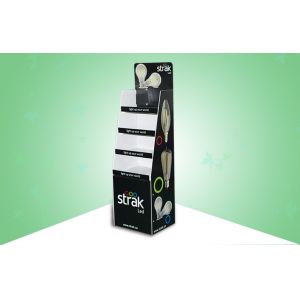 Black Four Shelf Durable Point Of Sale Cardboard Displays Glossy Finish