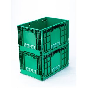 Stackable Plastic Storage Container for Easy Stacking and Nesting in Warehouse