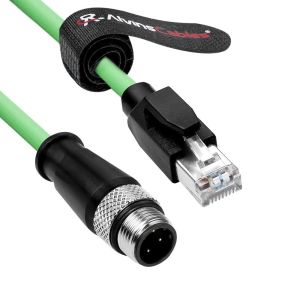 Cheap Alvin's M12 D-Code 4-Pin to RJ45 Cable - 1m High-Flex Green for sale