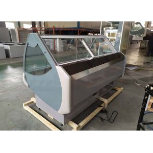 Stainless steel 201 Curved Glass Display Deli Fridge For Meat Butchery