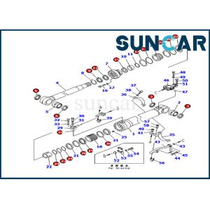 China Boom Lift Repair Kit Hydraulic Cylinder 707-99-46390 For Komatsu PC210LC-8K PC210NLC-8K Heavy Equipment on sale