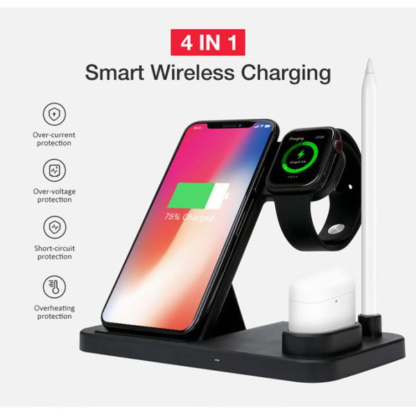 Multifunction 2W ABS 139mm 4 In 1 Wireless Charging