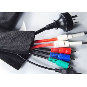 Cheap Black Velcro Cable Sleeve PET Material Flame Retardant Flexible For Cable Harness for sale