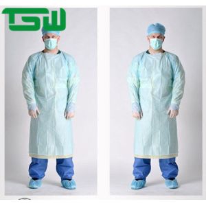 Long Sleeve Disposable CPE Gowns With Thumb Loop