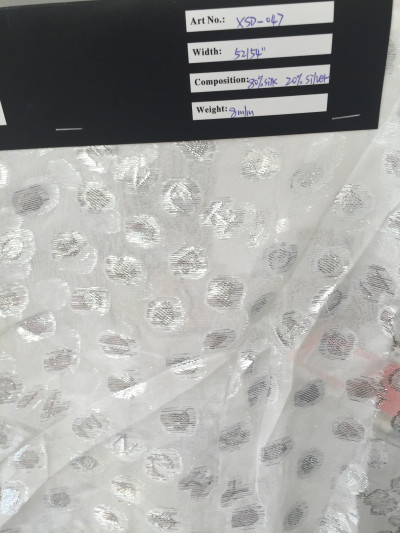 Quality silk/metallic clipped jacquard wholesale