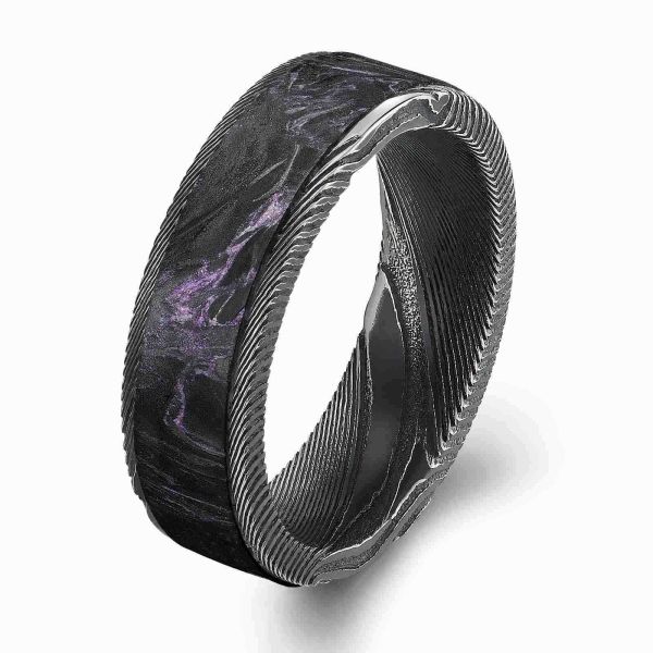 Quality Mysterious purple permeates forged carbon fiber ,like sky on fingers,customize your dreamy style wholesale