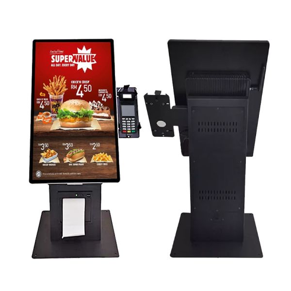 15.6" Desktop Cashless Self Service Payment Kiosk With Printer QR Code Scanner