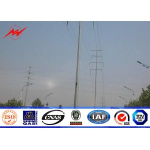 China 10M 1200DAN Galvanized Steel Transmission Power Pole Conical 5mm Thickness on sale