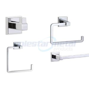 4 Pcs Polished Chrome Zamak 8800 Bathroom Hardware Sets For Hospital