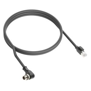 Alvin's M12 X-Code 8Pin to RJ45 Cat6a Cable, 20m, Right Angle for Cognex/Keyence