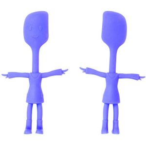 Cute Smile Face Silicone Mini Spatula With Stainless Steel Insert