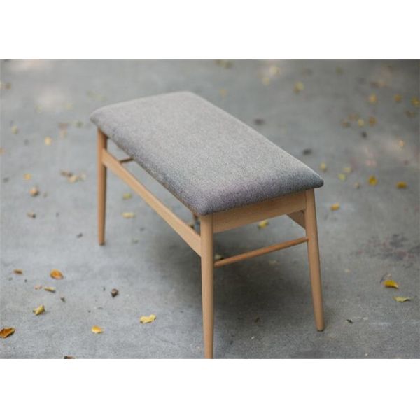 Indoor Long Oak Beech Solid Wood Bench Simple Style Strong Structure Customized