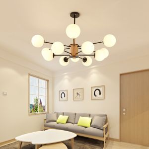 Cheap Modern wooden chandelier with white glass bubbles replica chandelier(WH-MI-248) for sale